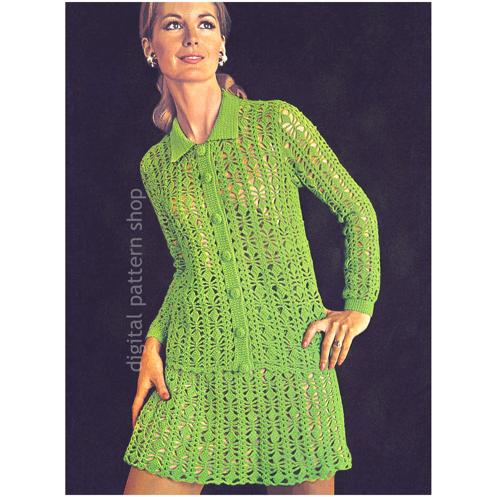 jacket and skirt suit crochet pattern