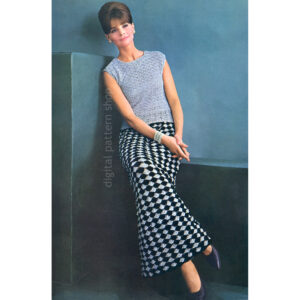 Shell Top, Evening Skirt Crochet Pattern, 60s Blouse, Maxi Skirt PDF