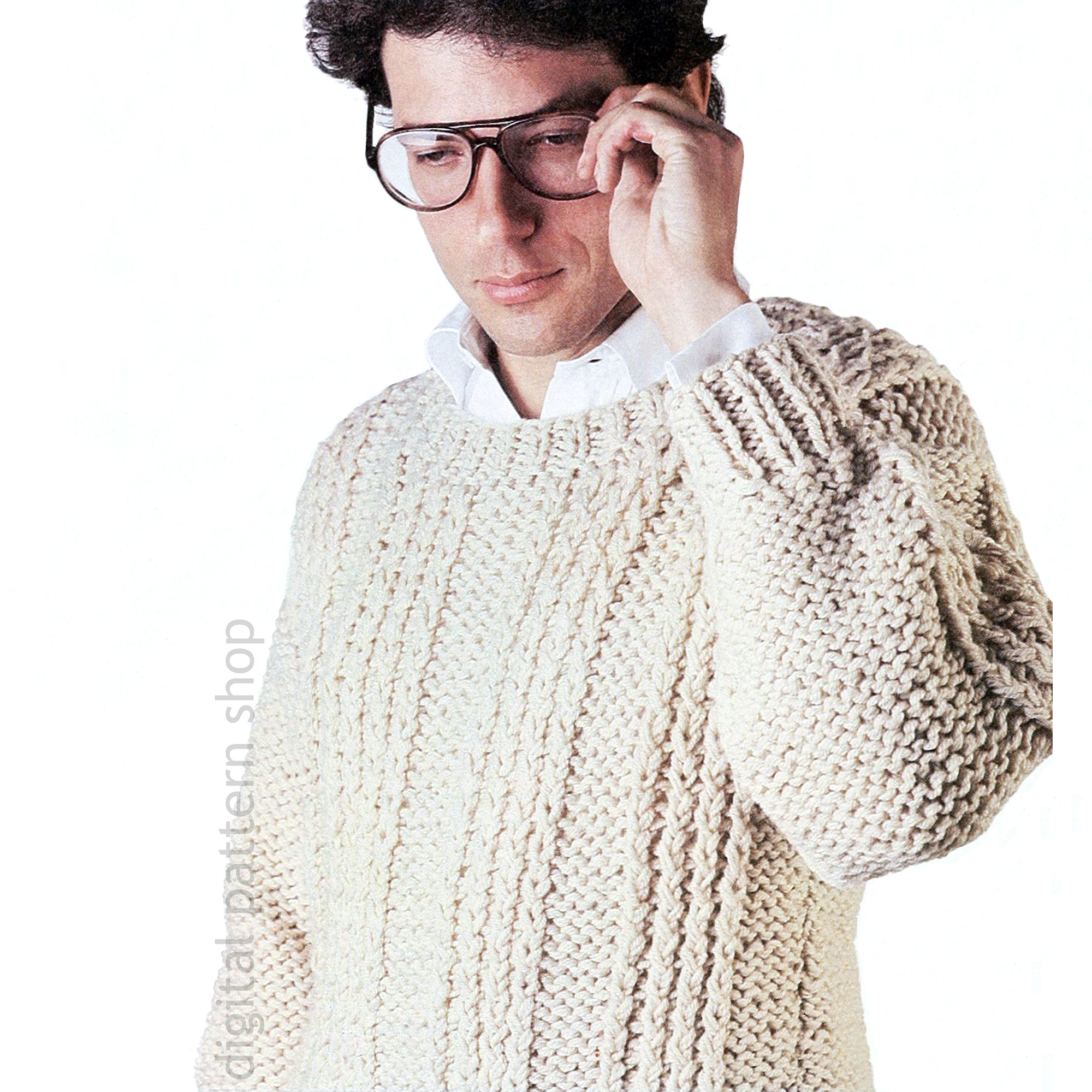twisted rib pullover sweater knitting pattern