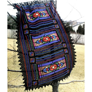 Stained Glass Afghan Crochet Pattern, Tunisian Crochet Panels