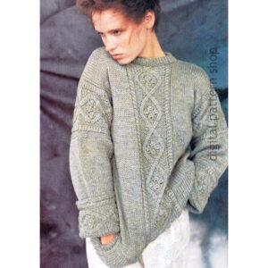 Casual Aran Sweater Knitting Pattern