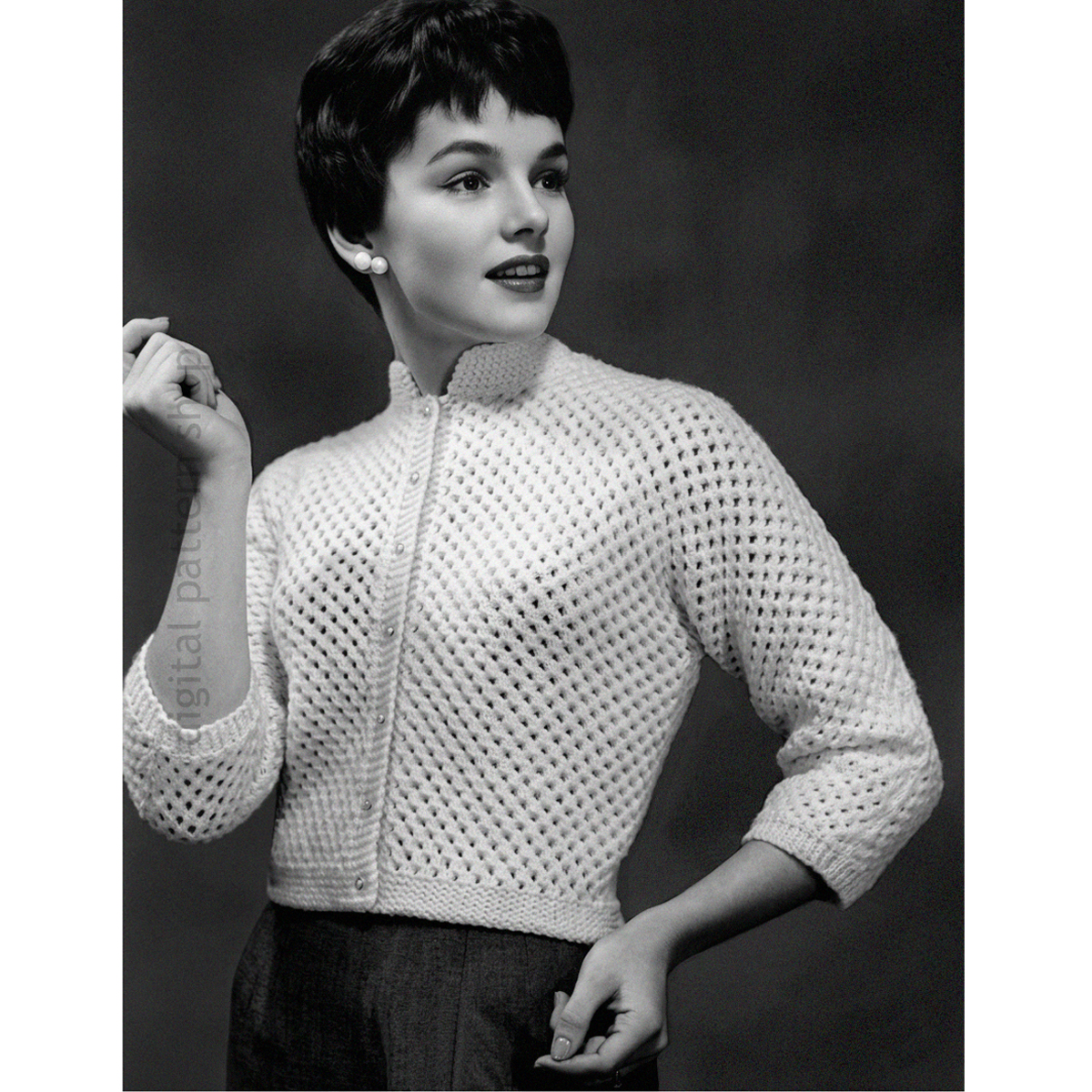 knit eyelet cardigan pattern