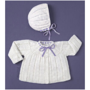Baby Knitting Pattern Matinee Coat, Bonnet, Vintage Sweater Set