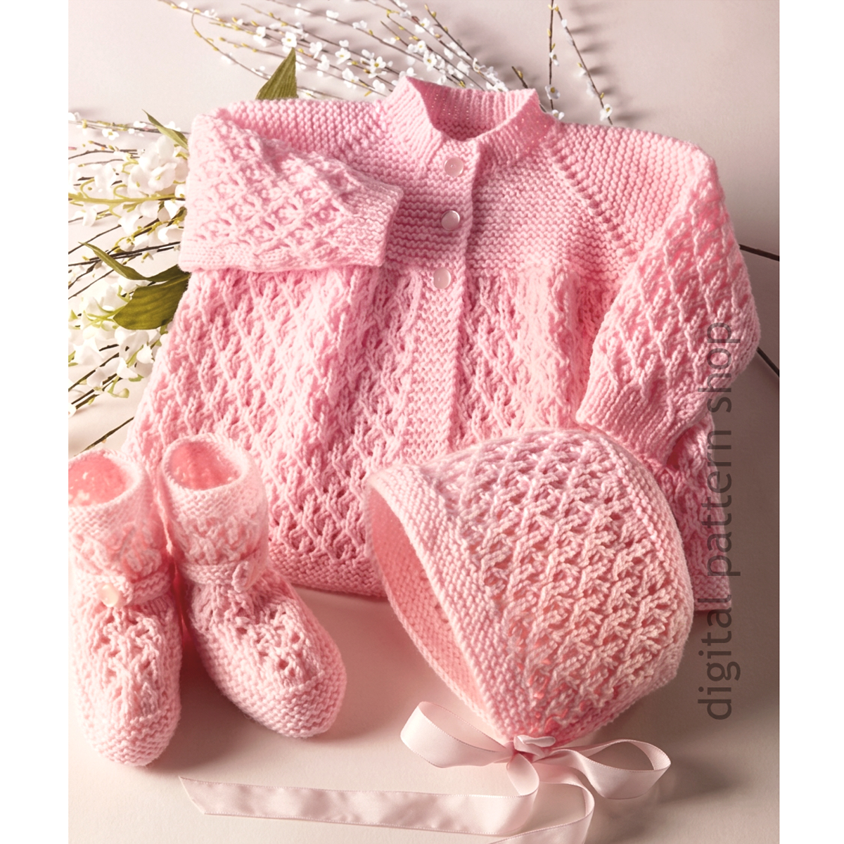 baby sweater set knitting pattern