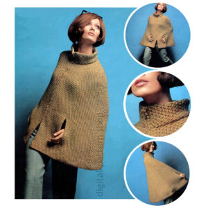 zipper front cape knitting pattern