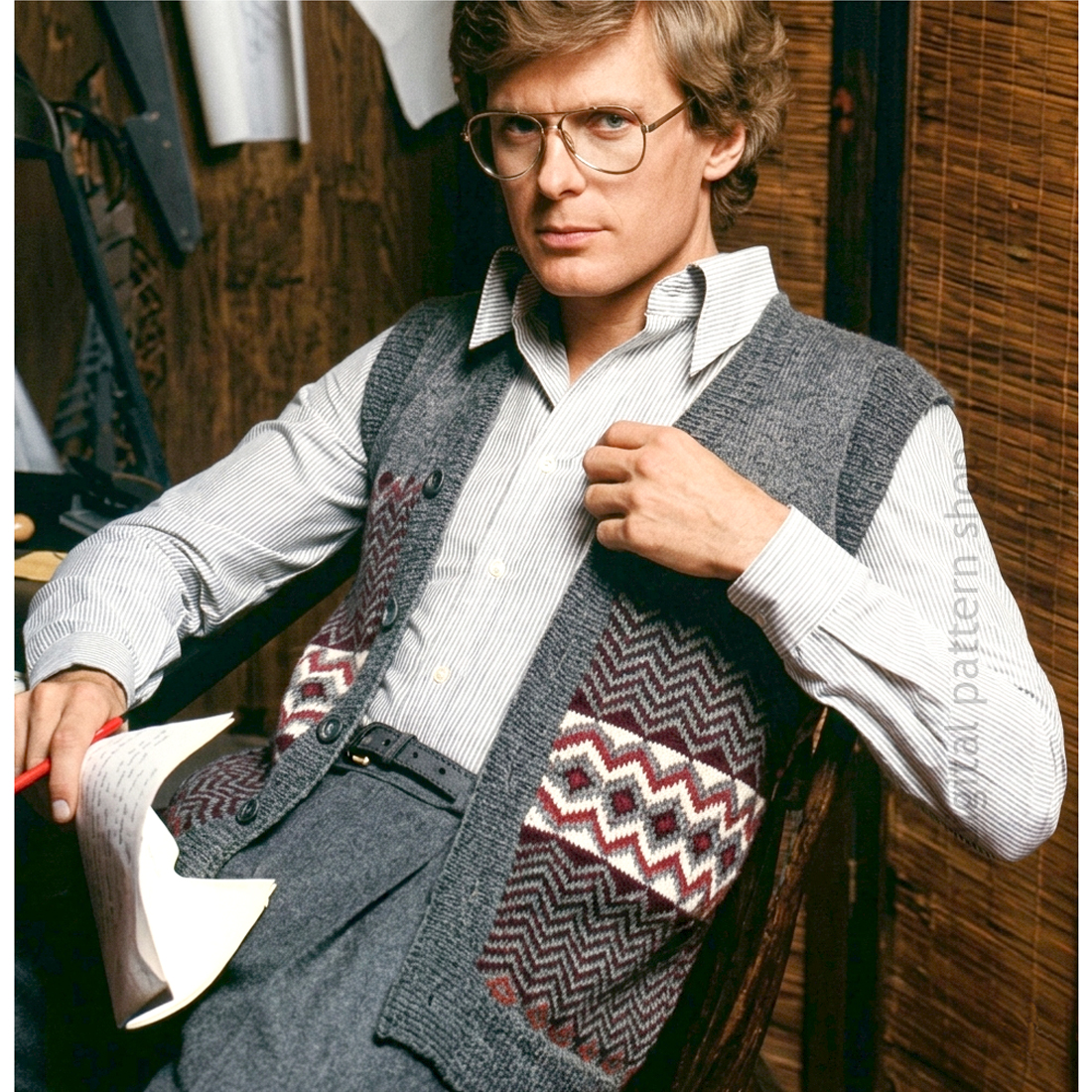 mens cardigan vest knitting pattern