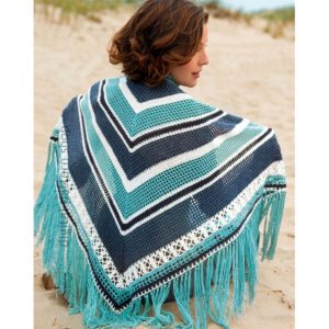 Striped Mesh Shawl Crochet Pattern