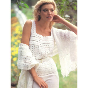 Filet Crochet Camisole and Stole Pattern, Vintage Lacy Top, Wrap