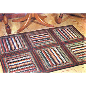 60s Vintage Crochet Rug Pattern, Old Colony Rug Adjustable Size PDF