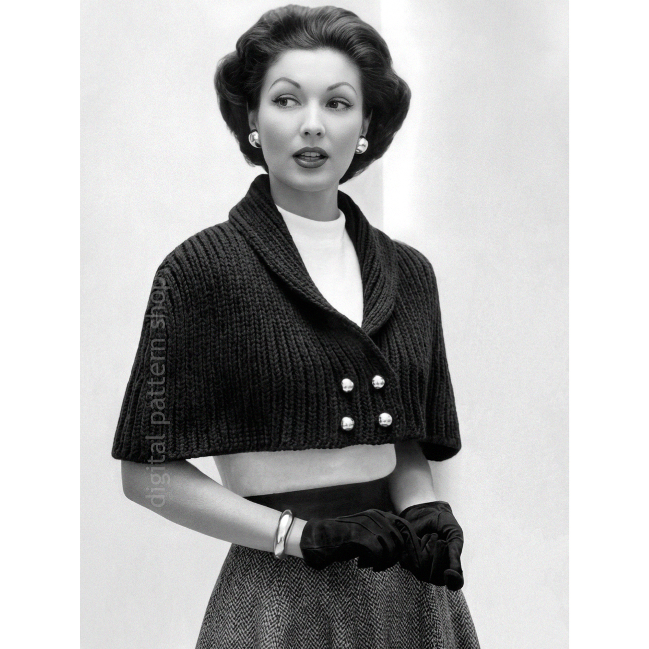 1950s cape knitting pattern