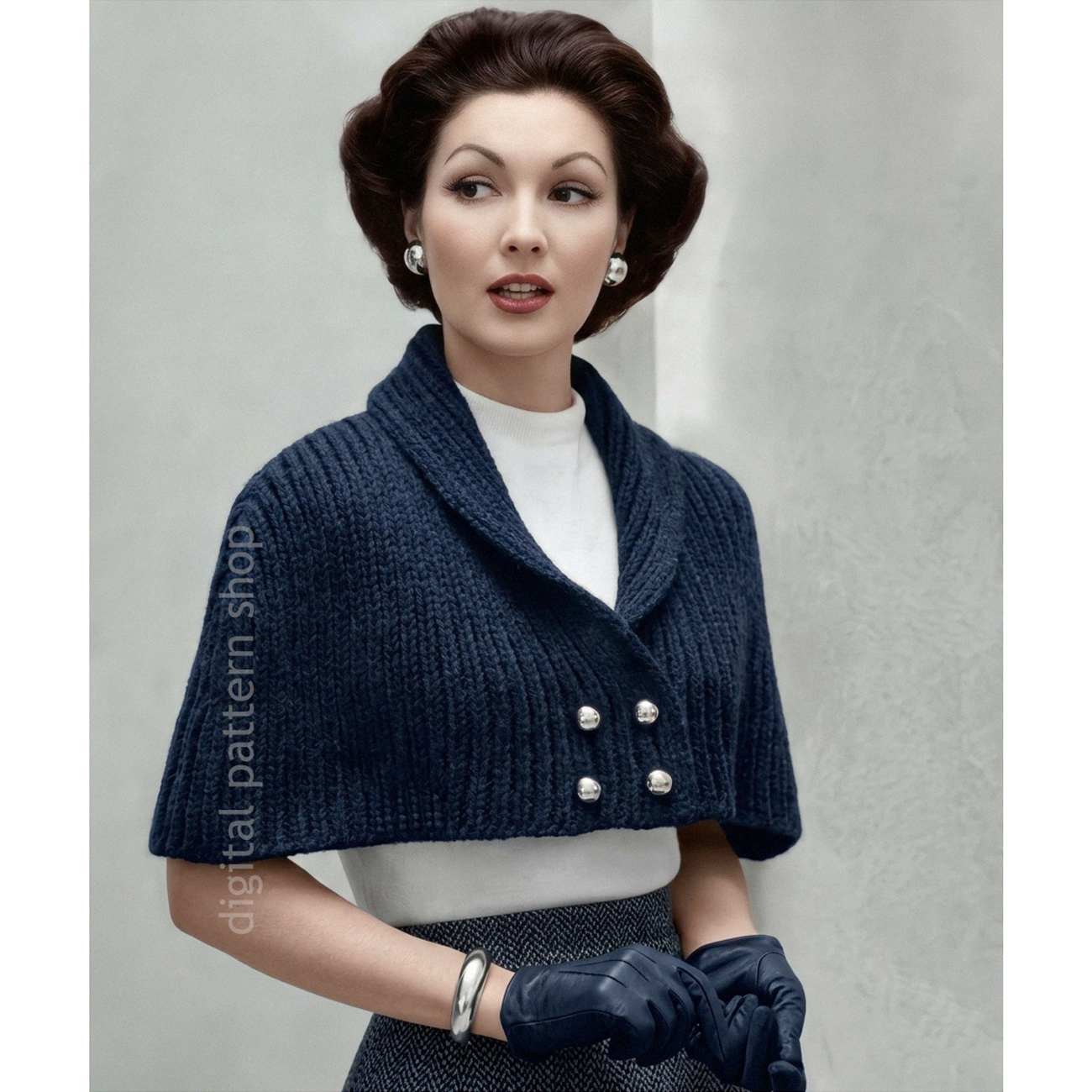 50s knit capelet pattern