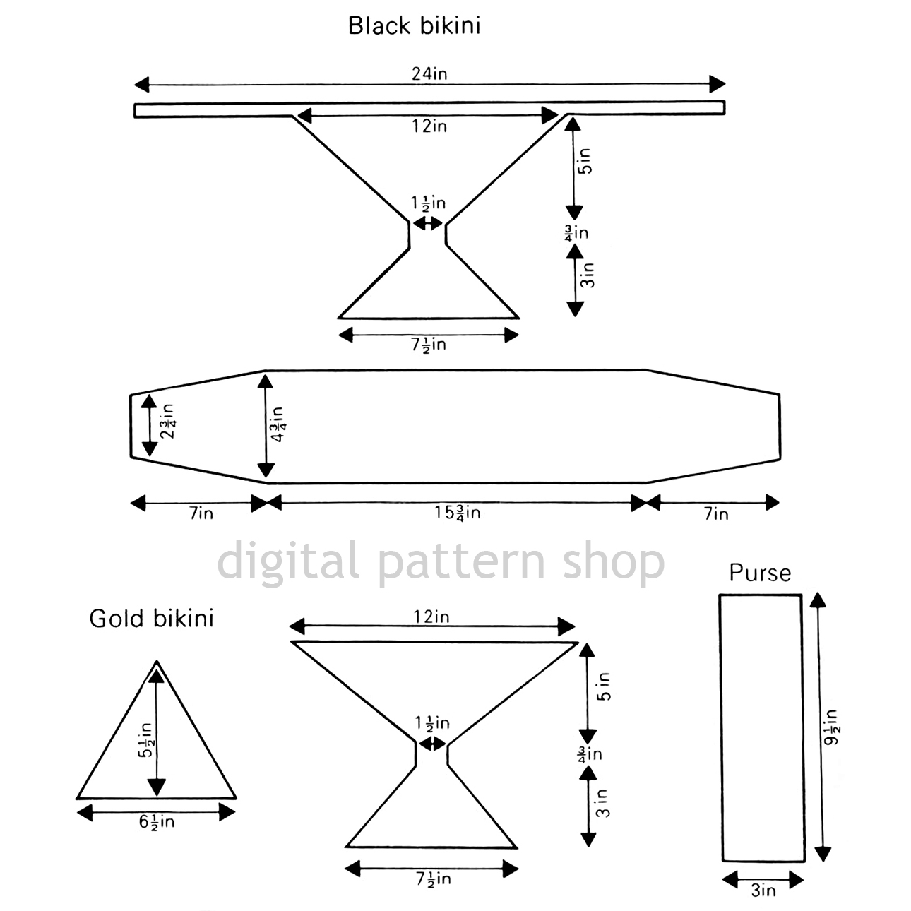 Halter Bikinis Crochet Pattern