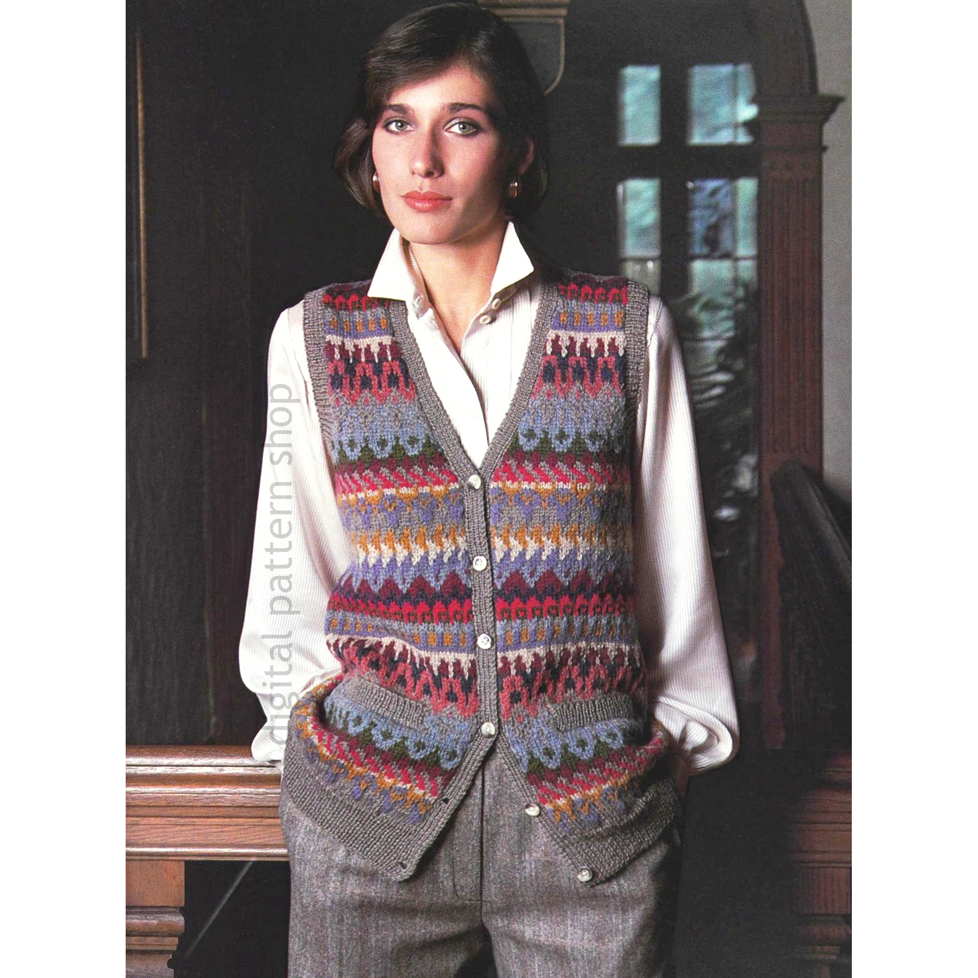 Fair Isle Knit Waistcoat Pattern