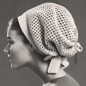 60s Snood Crochet Pattern, Mesh Hood Hair Net or Dread Hat PDF