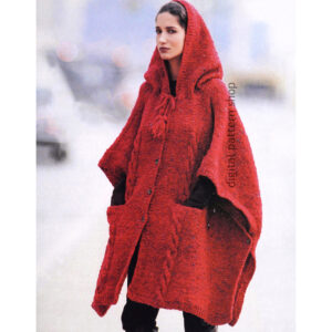 Hooded Poncho Knitting Pattern