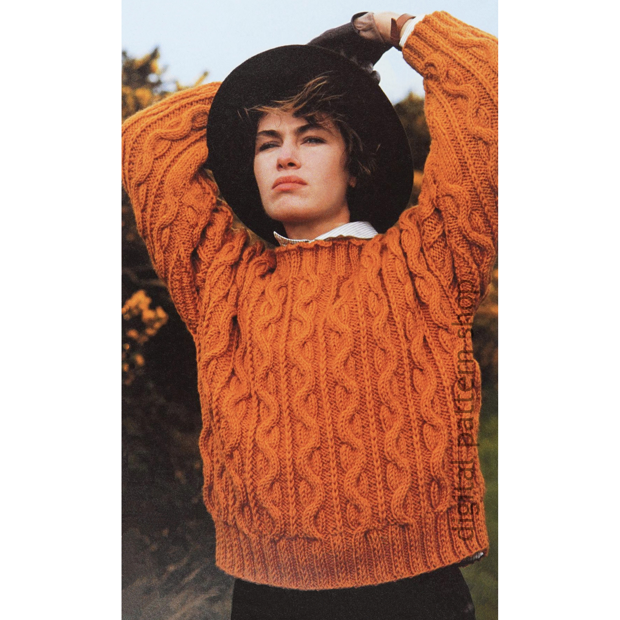Chunky Cable Sweater Knitting Pattern