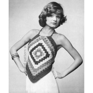 Granny Square Halter Top Crochet Pattern