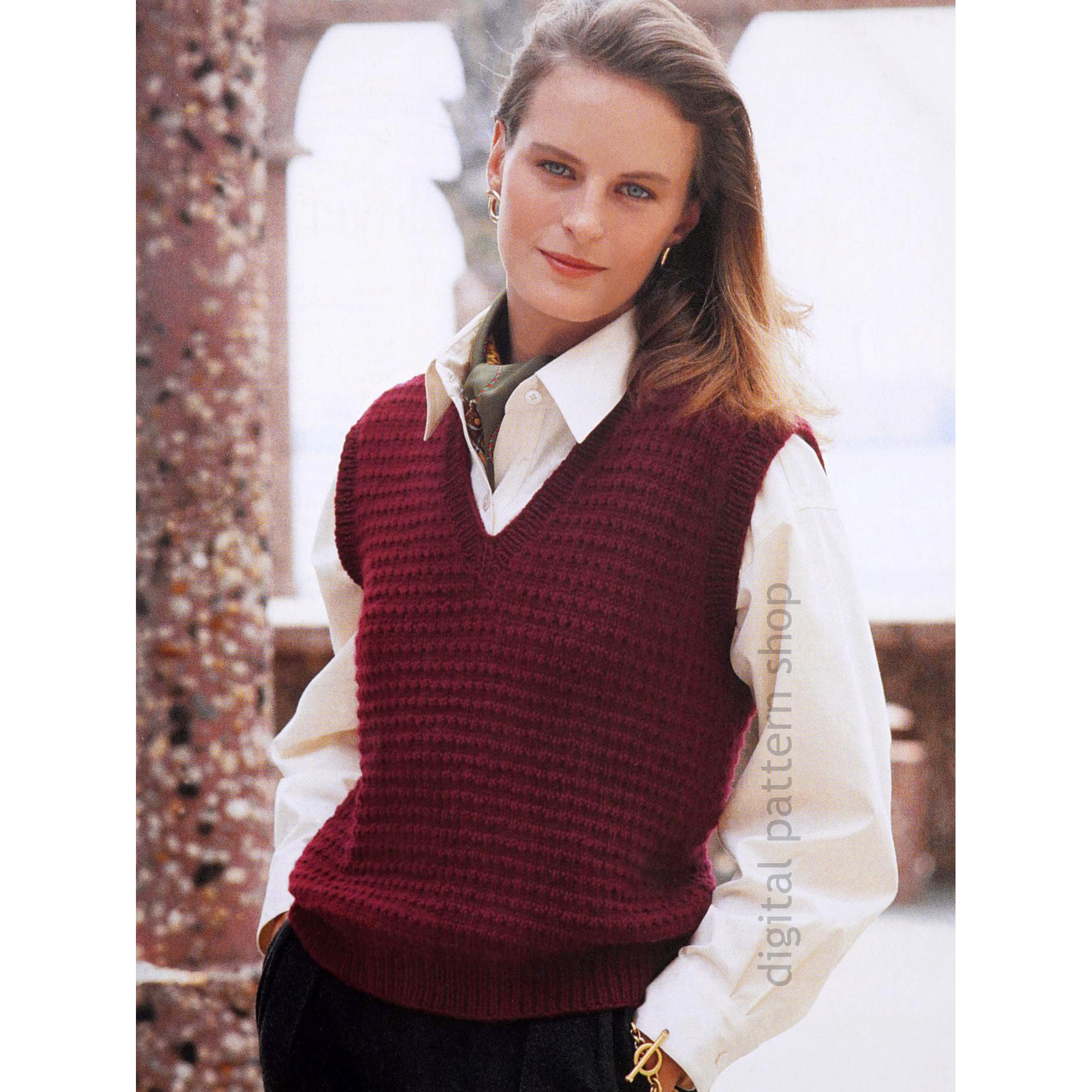 textured vest knitting pattern