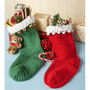 Vintage Santa Stocking Crochet Pattern, Furry Top 20 Inches PDF