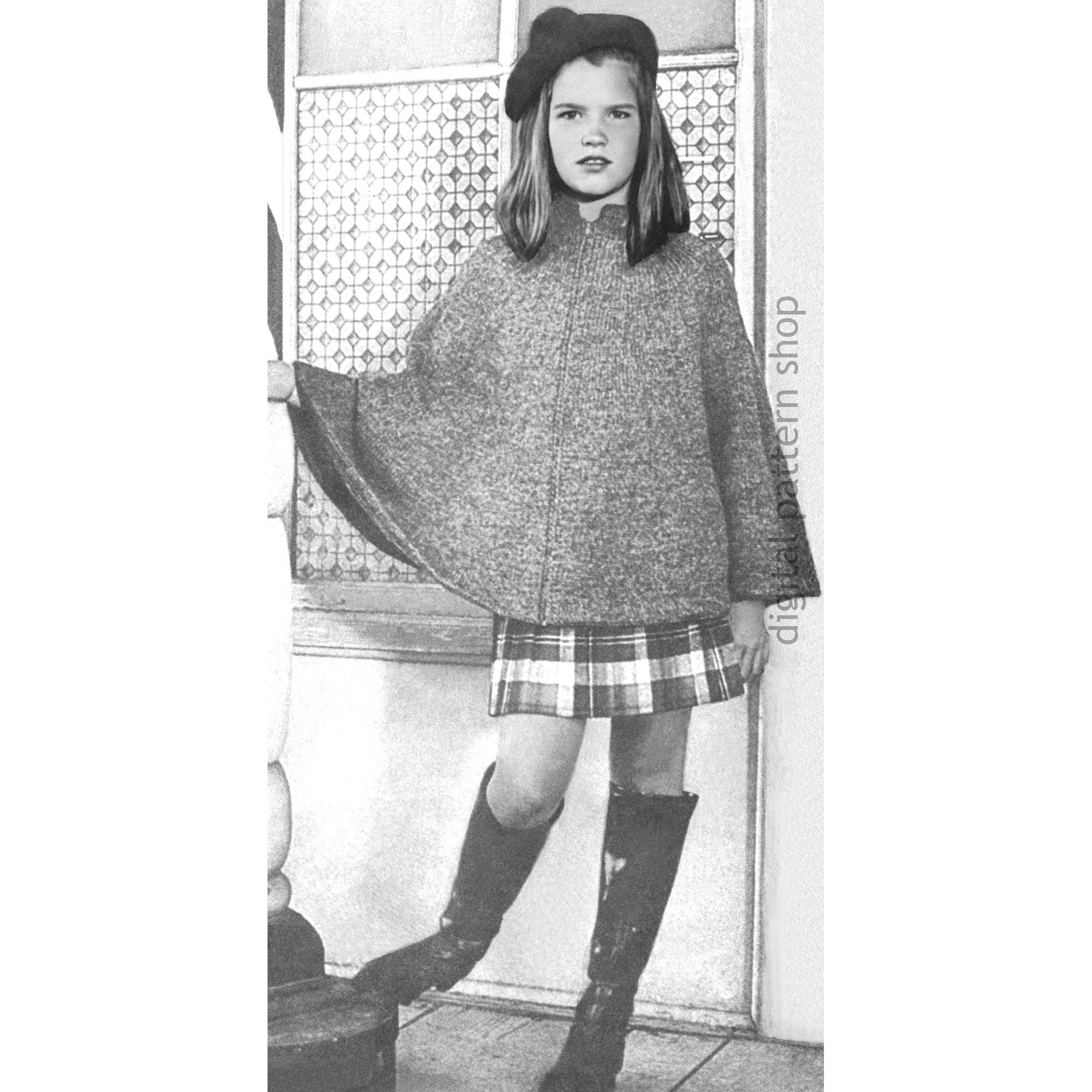 girls cape knitting pattern